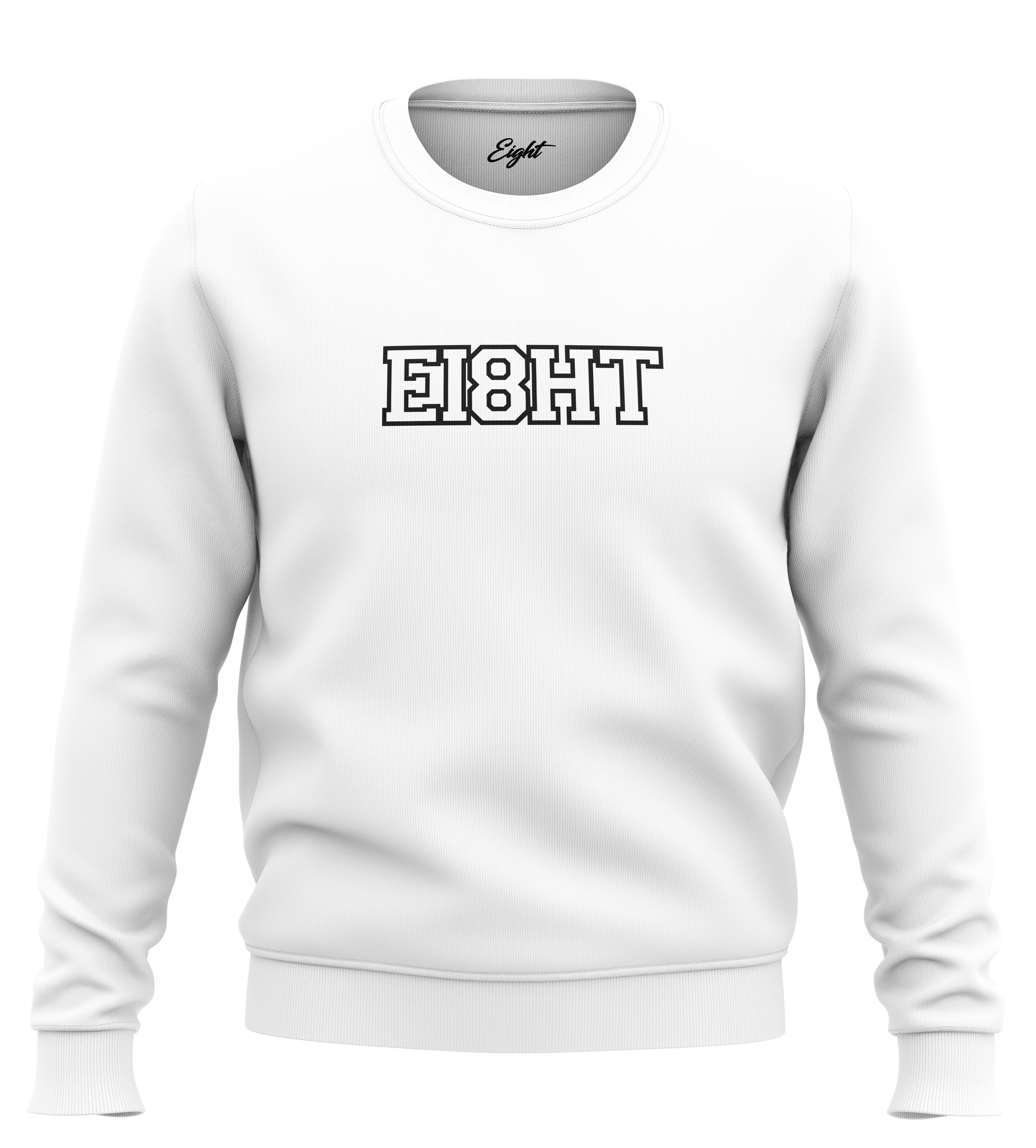 SWEAT-SHIRT COL ROND | "EIGHT SCHOOL" - Blanc/Noir