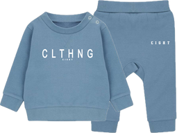 ENSEMBLE SWEAT COL ROND ENFANT | "CLTHNG" - Bleu/Blanc
