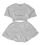 ENSEMBLE SHORT T-SHIRT FEMME | "CALI" - Blanc/Noir