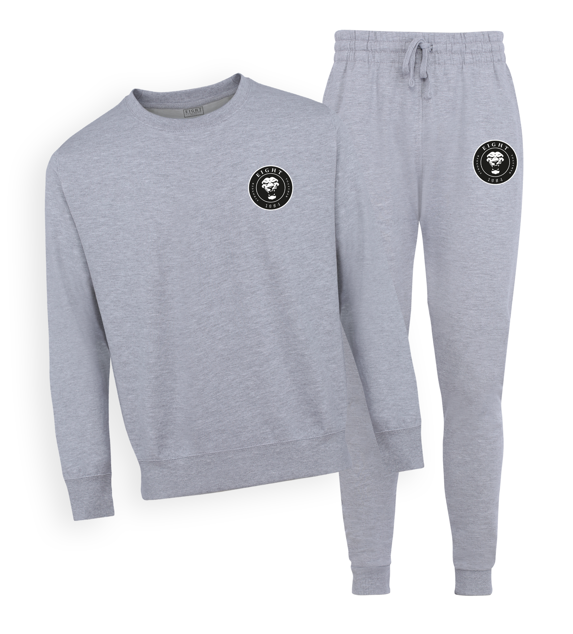 ENSEMBLE SWEAT COL ROND | "SINGAM" - Gris Chiné/Noir