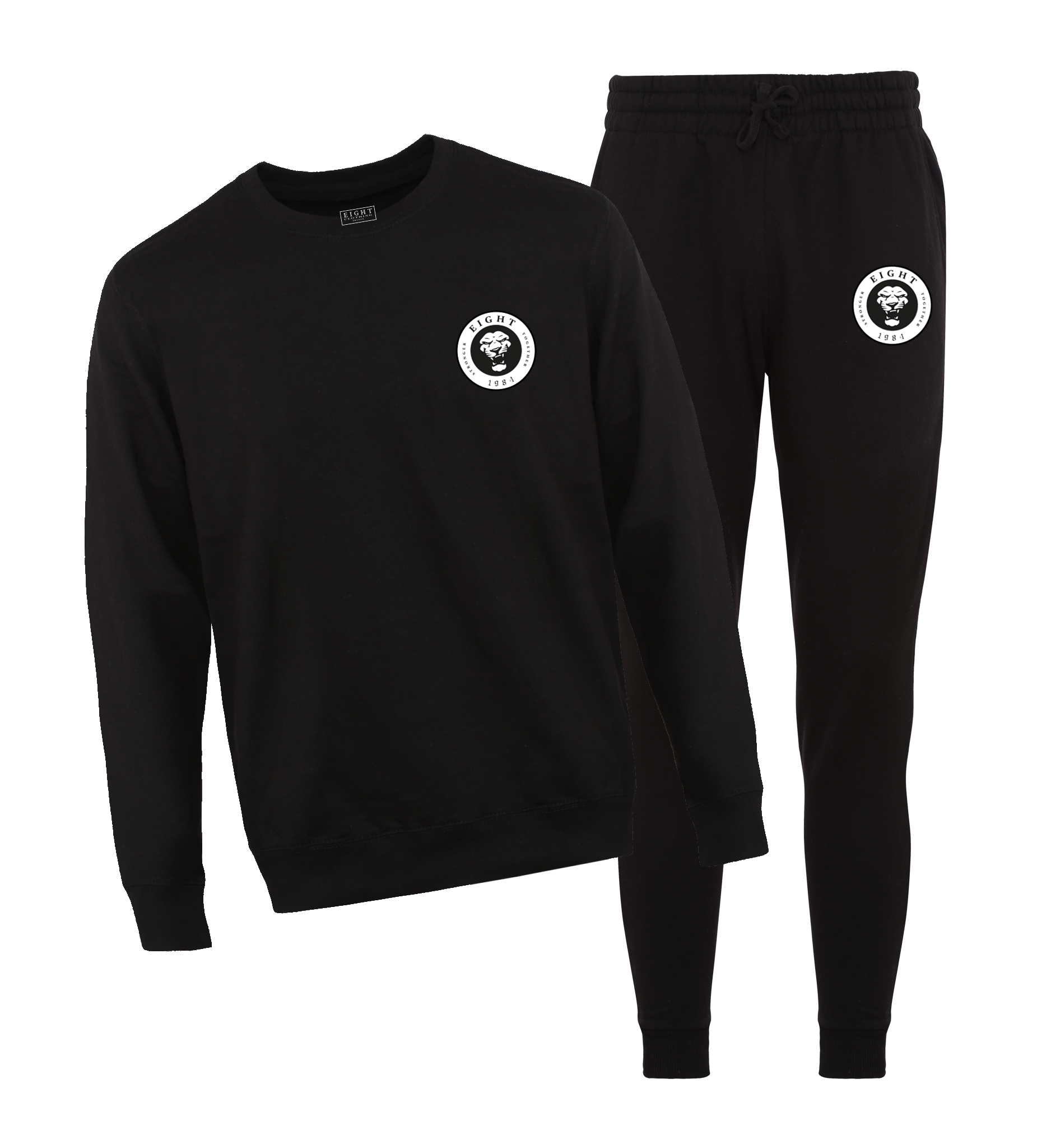 ENSEMBLE SWEAT COL ROND | "SINGAM" - Noir/Blanc