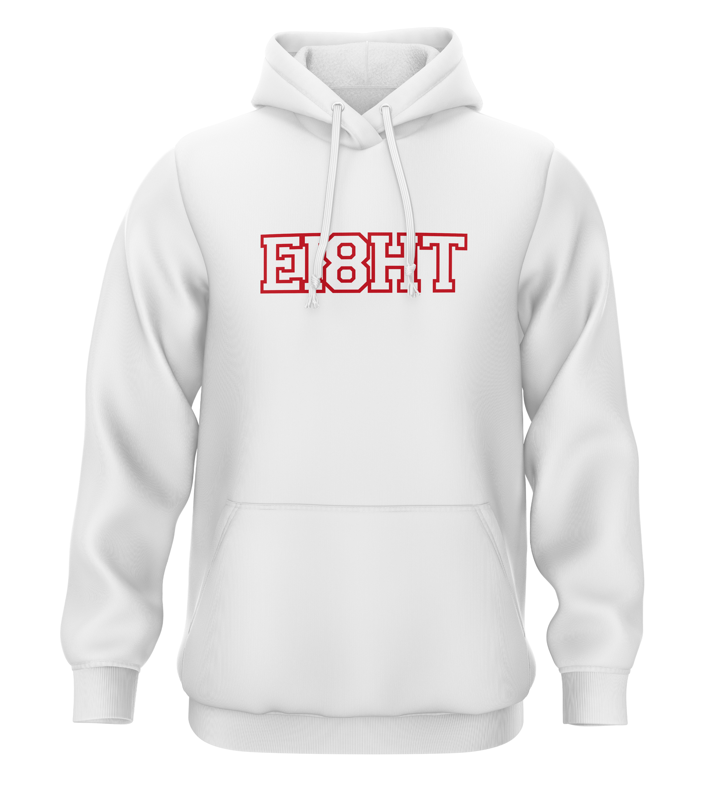 SWEAT-CAPUCHE | "EIGHT SCHOOL" - Blanc/Rouge