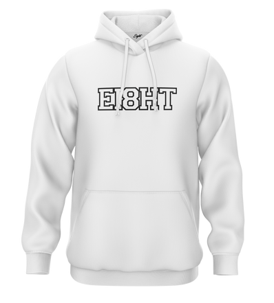 SWEAT-CAPUCHE | "EIGHT SCHOOL" - Blanc/Noir