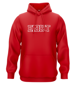 SWEAT-CAPUCHE | "EIGHT SCHOOL" - Rouge/Blanc