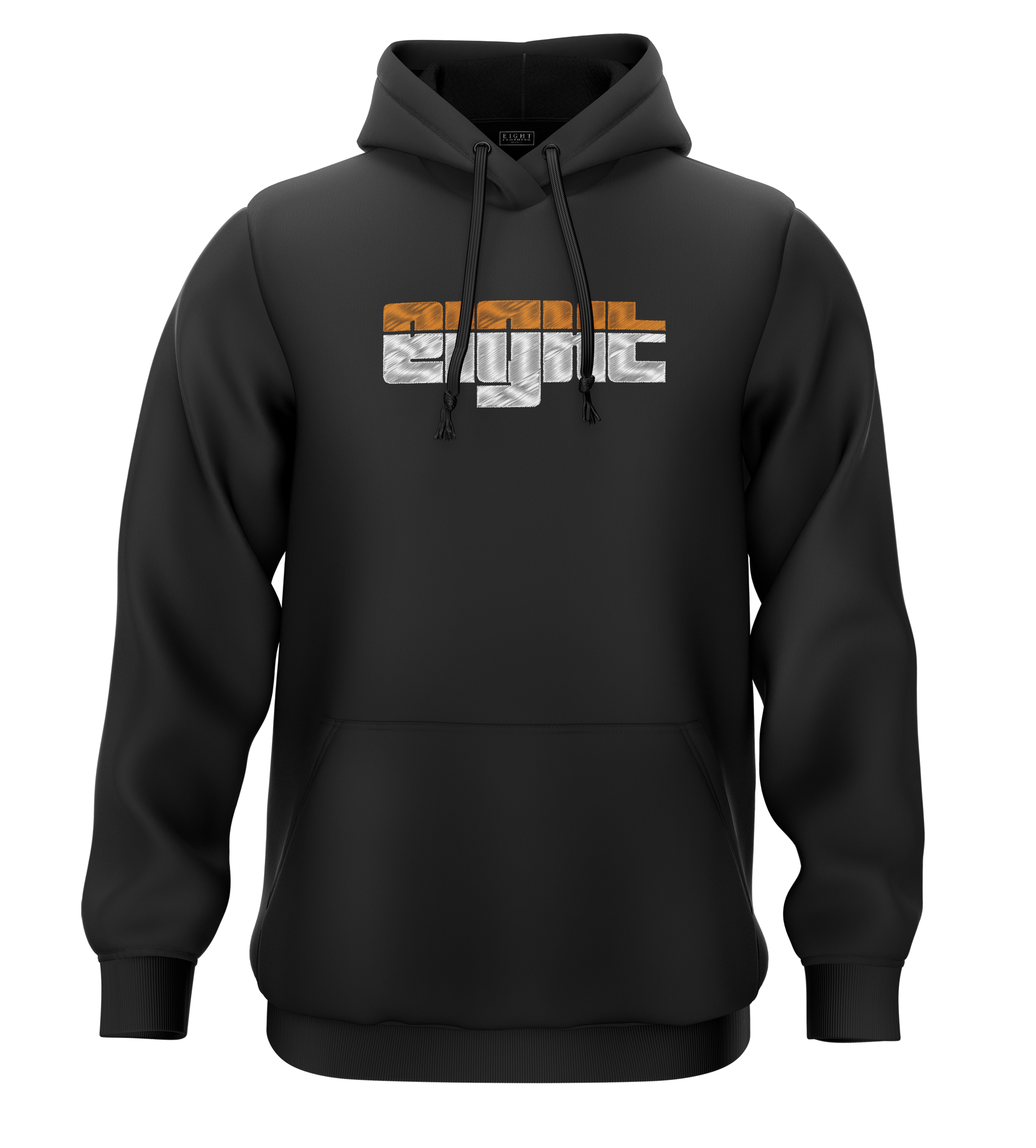 SWEAT-CAPUCHE | "SUNSET" - Noir/Blanc/Orange