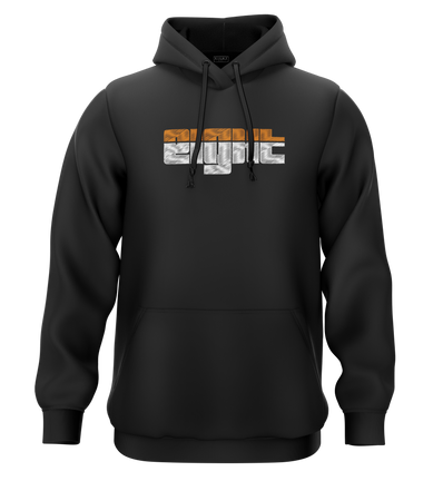 SWEAT-CAPUCHE | "SUNSET" - Noir/Blanc/Orange
