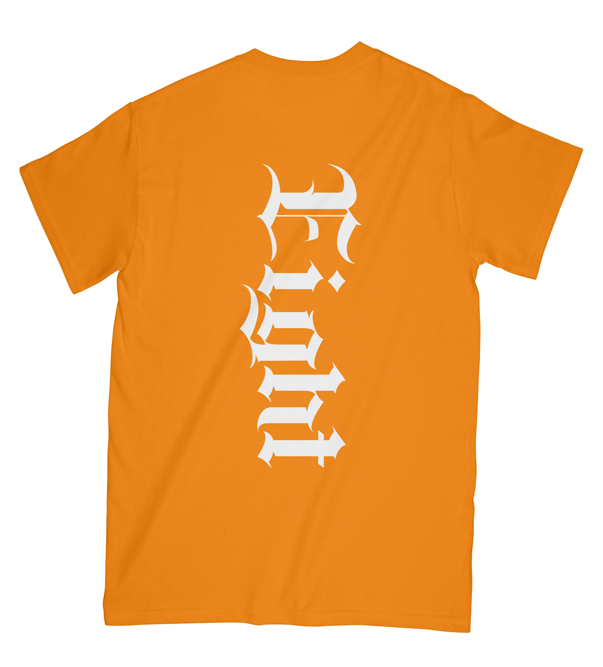 T-SHIRT | "GOATIK" -Orange Fluo/Blanc
