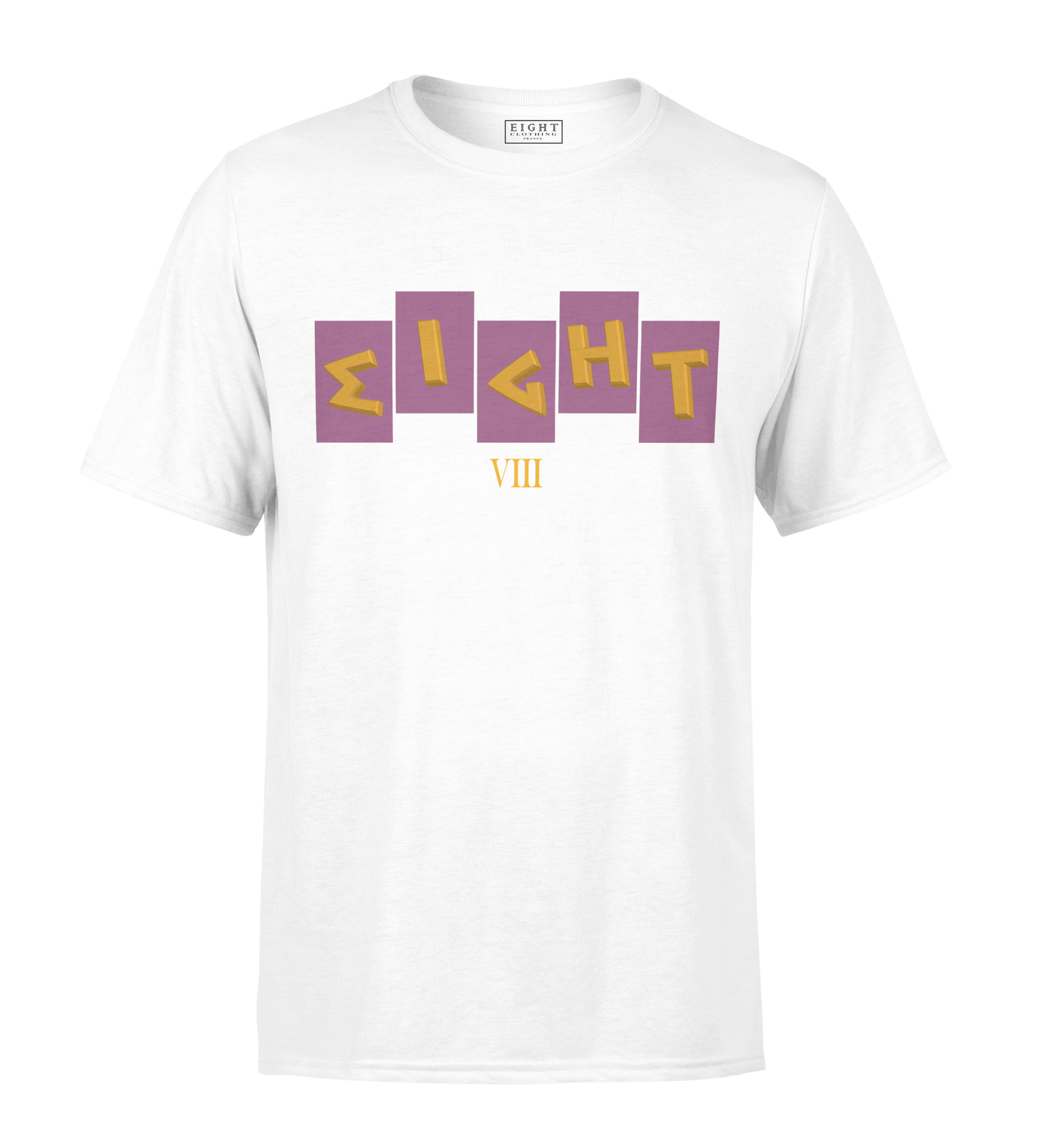 T-SHIRT | "FRATERNITE" - Blanc/Violet/Jaune