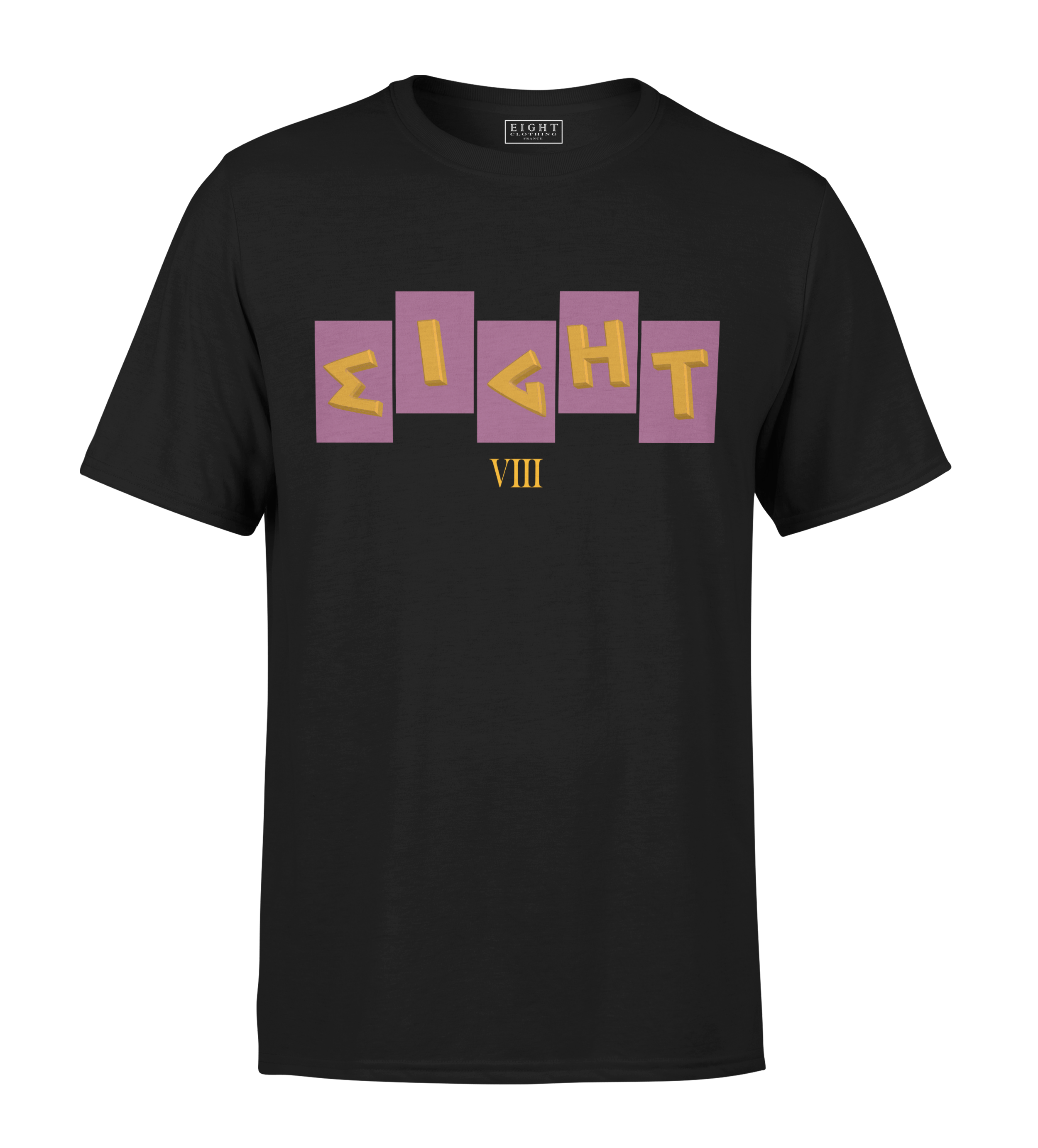 T-SHIRT | "FRATERNITE" - Noir/Violet/Jaune