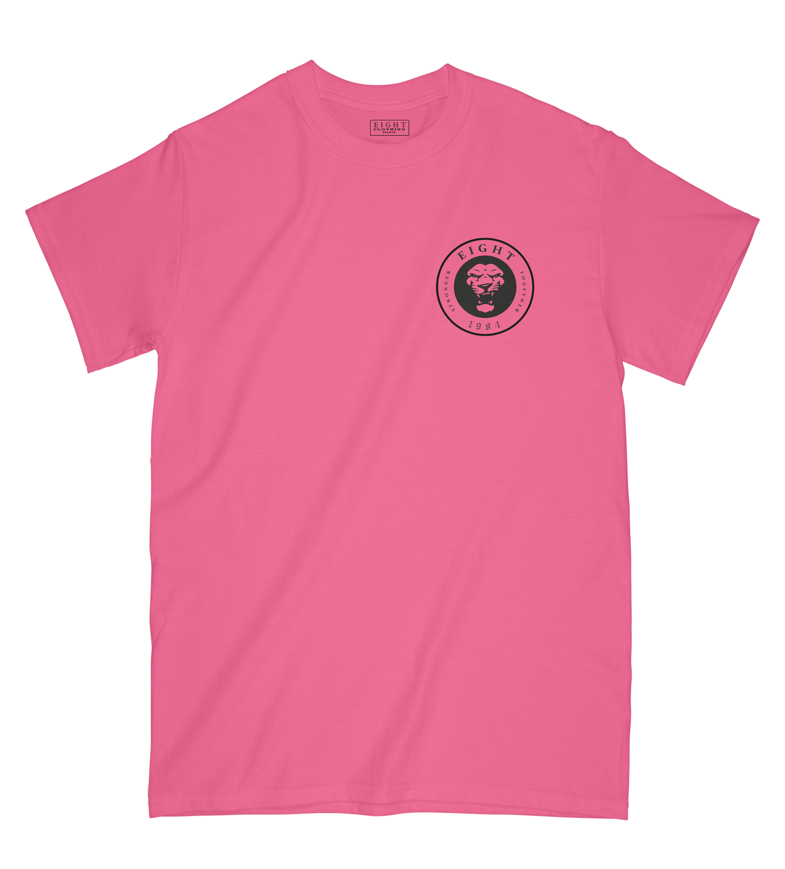 T-SHIRT | "SINGAM" - Rose Fluo/noir