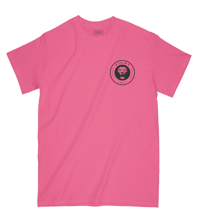 T-SHIRT | "SINGAM" - Rose Fluo/noir