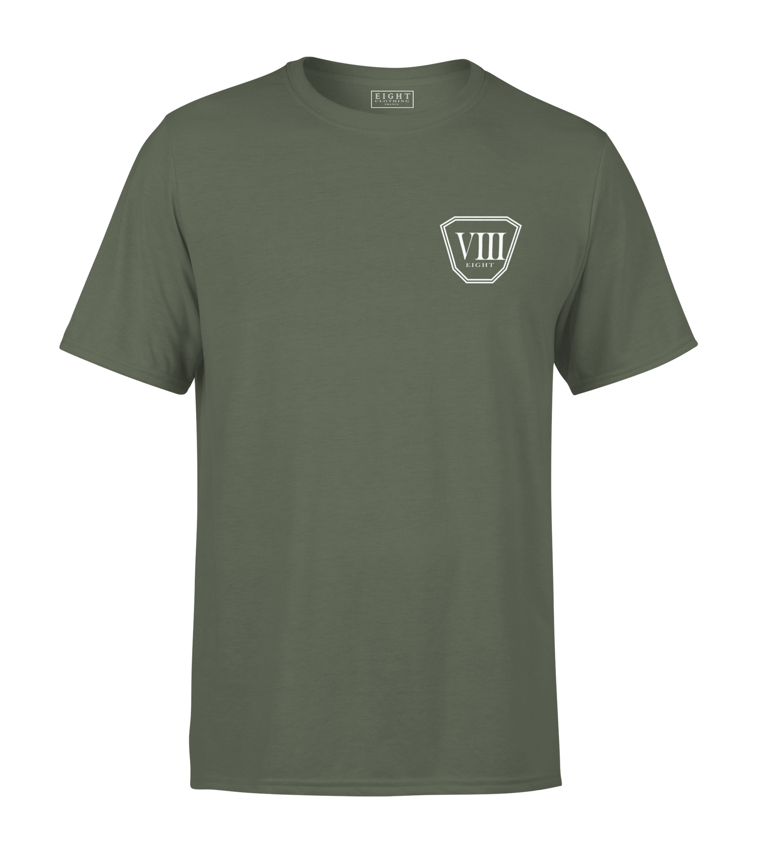 T-SHIRT | "OCTO" - Olive/Blanc