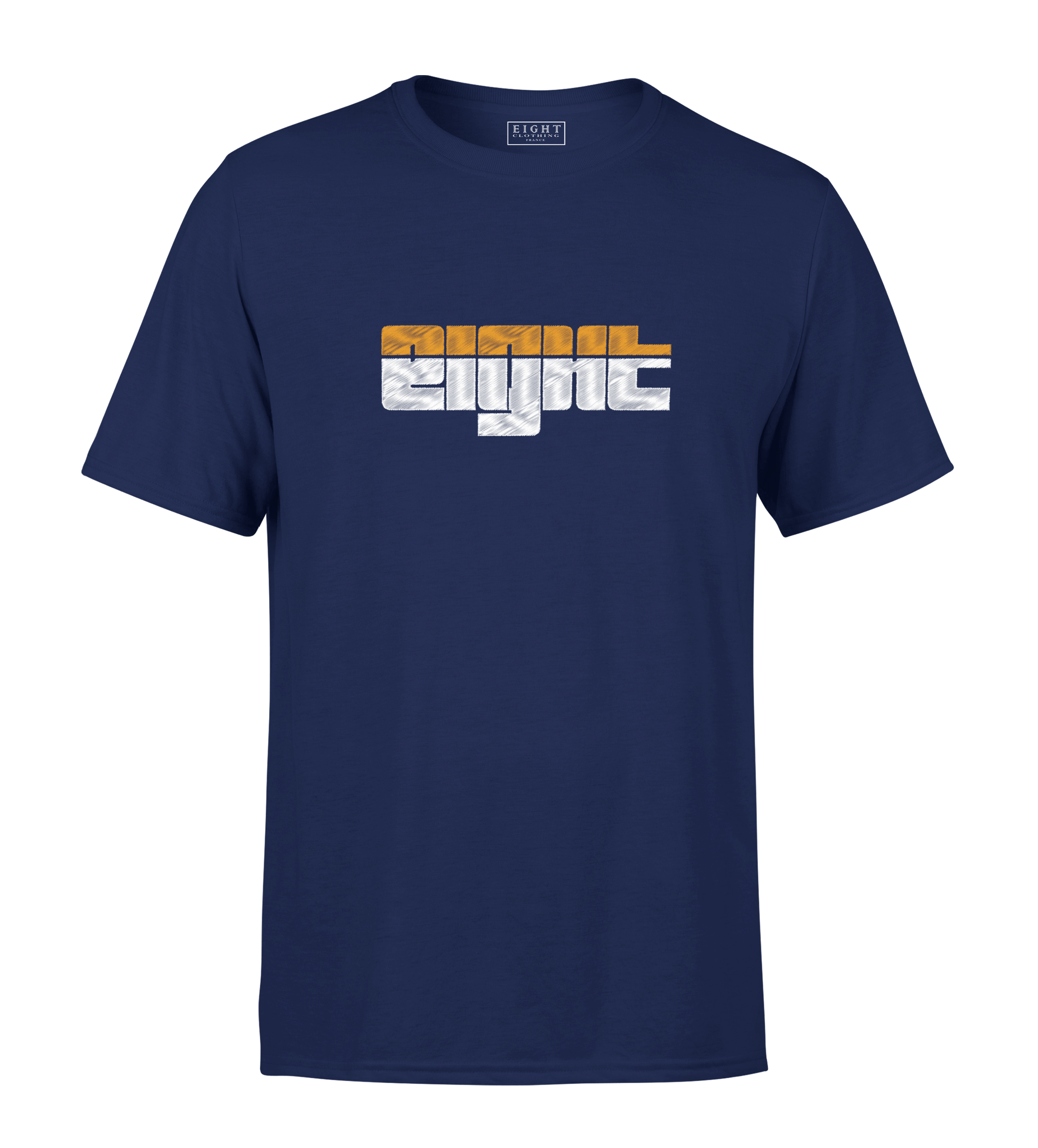 T-SHIRT | "SUNSET" - Marine/Blanc/Orange