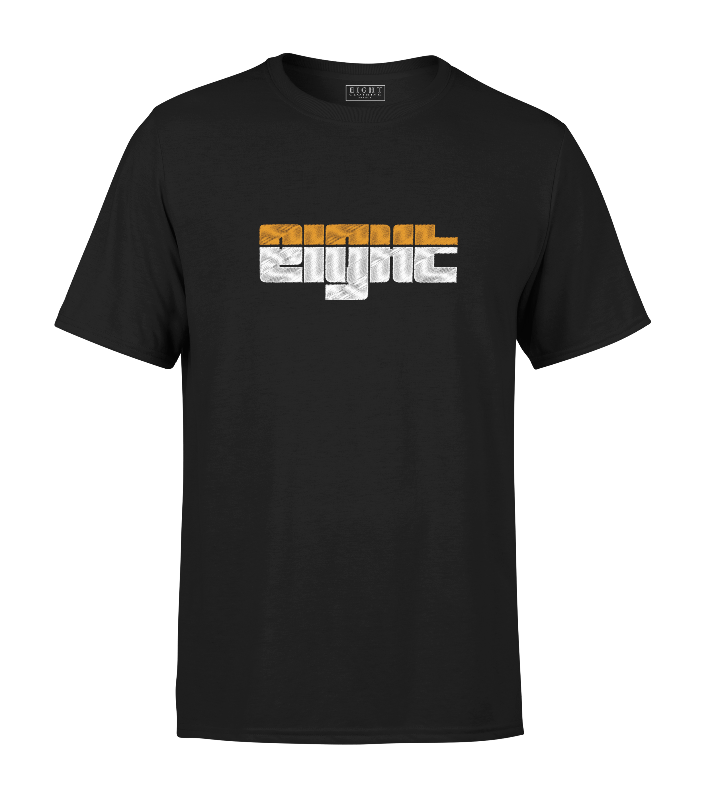 T-SHIRT | "SUNSET" - Noir/Blanc/Orange