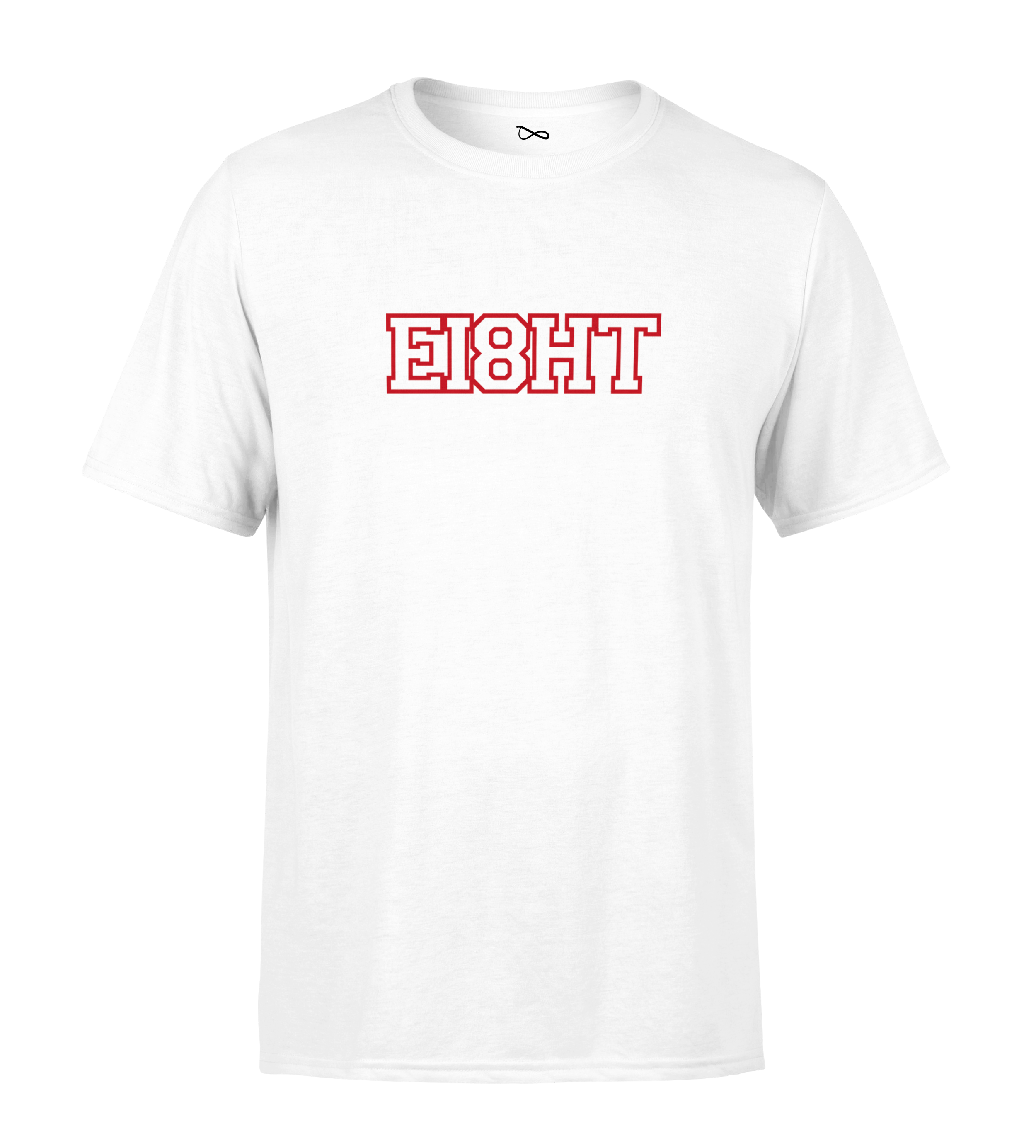 T-SHIRT | "EIGHT SCHOOL" - Blanc/Rouge