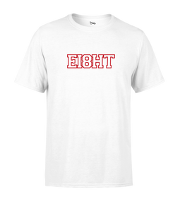 T-SHIRT | "EIGHT SCHOOL" - Blanc/Rouge
