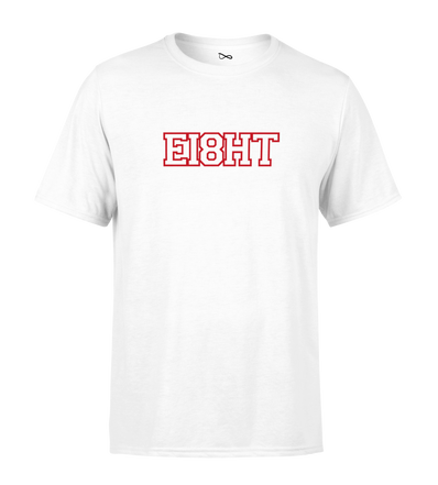 T-SHIRT | "EIGHT SCHOOL" - Blanc/Rouge