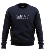 SWEAT-SHIRT COL ROND | "EIGHT SCHOOL" - Marine/Blanc