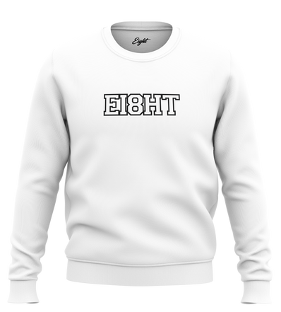 SWEAT-SHIRT COL ROND | "EIGHT SCHOOL" - Blanc/Noir