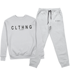 ENSEMBLE SWEAT COL ROND | "CLTHNG" - Blanc/Noir