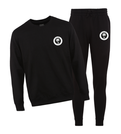 ENSEMBLE SWEAT COL ROND | "SINGAM" - Noir/Blanc