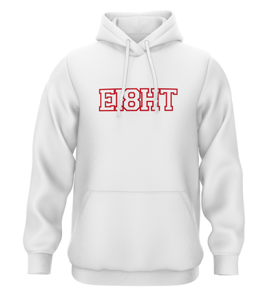 SWEAT-CAPUCHE | "EIGHT SCHOOL" - Blanc/Rouge