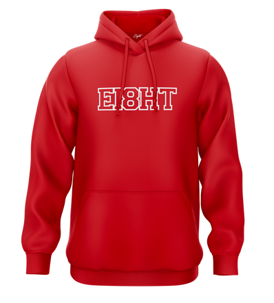 SWEAT-CAPUCHE | "EIGHT SCHOOL" - Rouge/Blanc