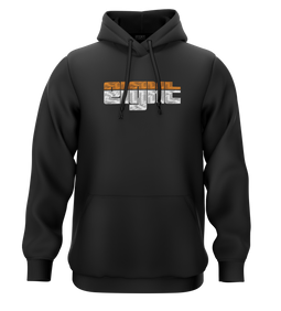 SWEAT-CAPUCHE | "SUNSET" - Noir/Blanc/Orange