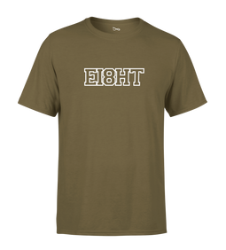 T-SHIRT | "EIGHT SCHOOL" - Kaki/Blanc