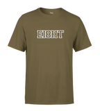 T-SHIRT | "EIGHT SCHOOL" - Kaki/Blanc